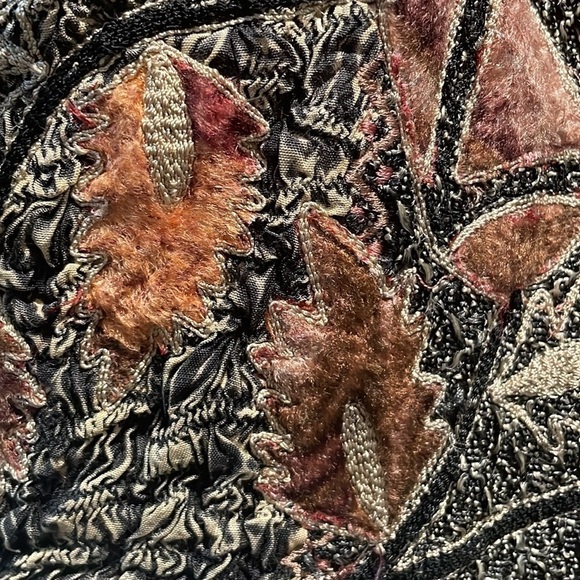 Flashback Patchwork Fall Motif in Rich Rust and Multi Jewel Color Jacket - Picture 5 of 12